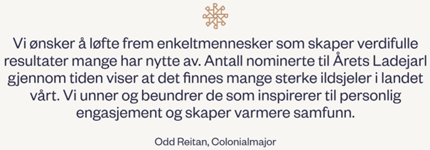 Utdrag fra websiden til Reitan AS. Årets Ladejarl 2024.
